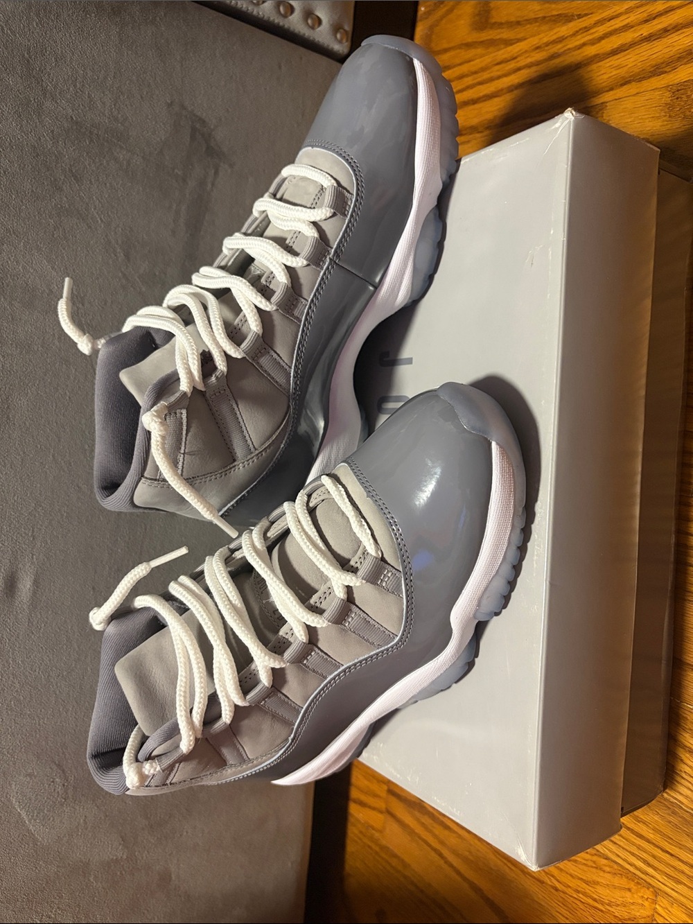Jordan Kids High-Top Sneakers in Grey and White